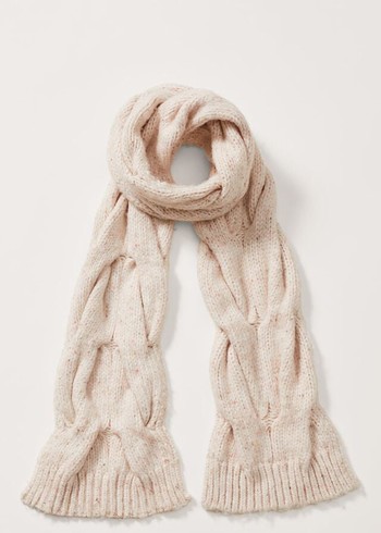 Phase Eight Cattie Cable Scarves Beige USA | 4302765-DA